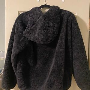 UGG Faux fur hooded fleece jacket sz small